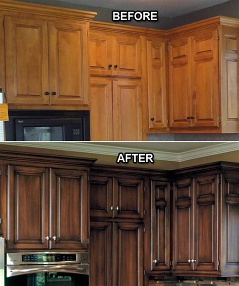 restaining kitchen cabinets pictures